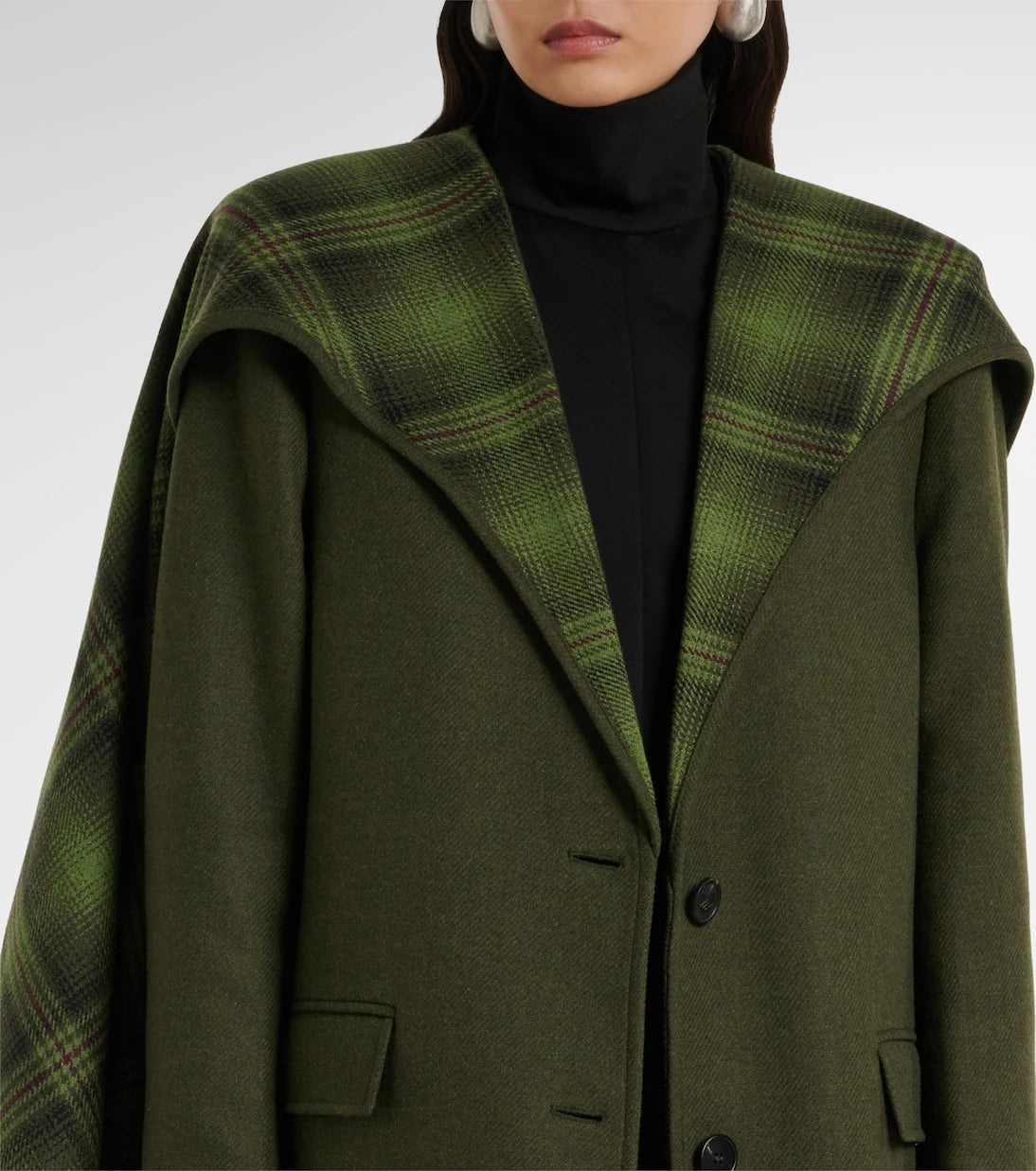The Attico - Scarf-detail wool-blend coat