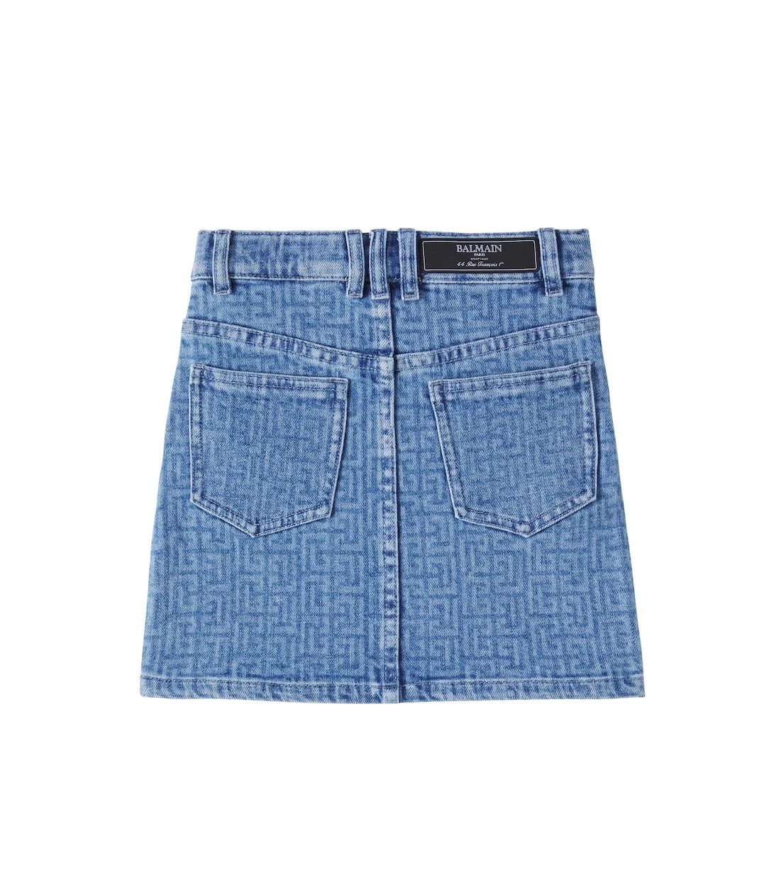 Balmain Kids - Monogram denim skirt