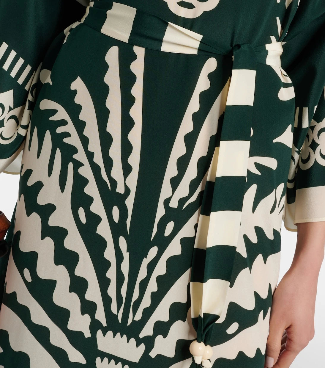 Eres - Belted printed silk kaftan