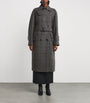 Grey Wool Tweed Prince of Wales Check Overcoat