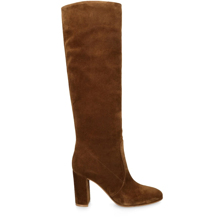 Beige Suede Glen Knee-High Boots 85