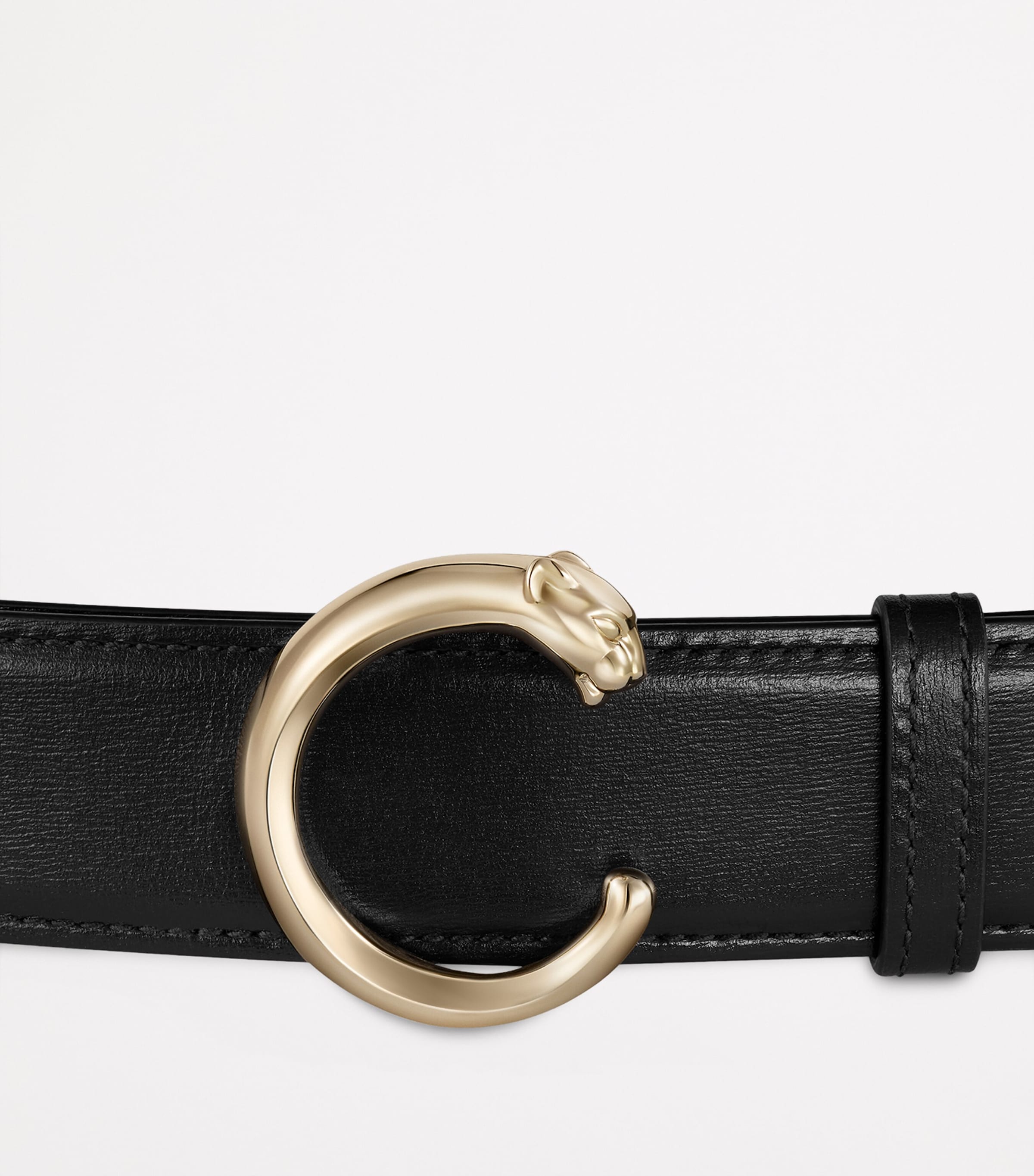 Cartier Black Leather Panthère de Cartier Belt (95cm)