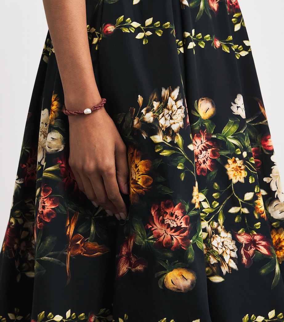 Multi Cotton Floral Midi Dress