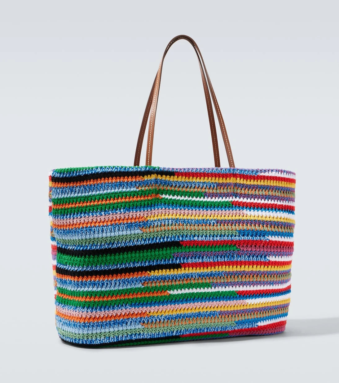 Miu Miu - Large crochet leather-trimmed tote bag