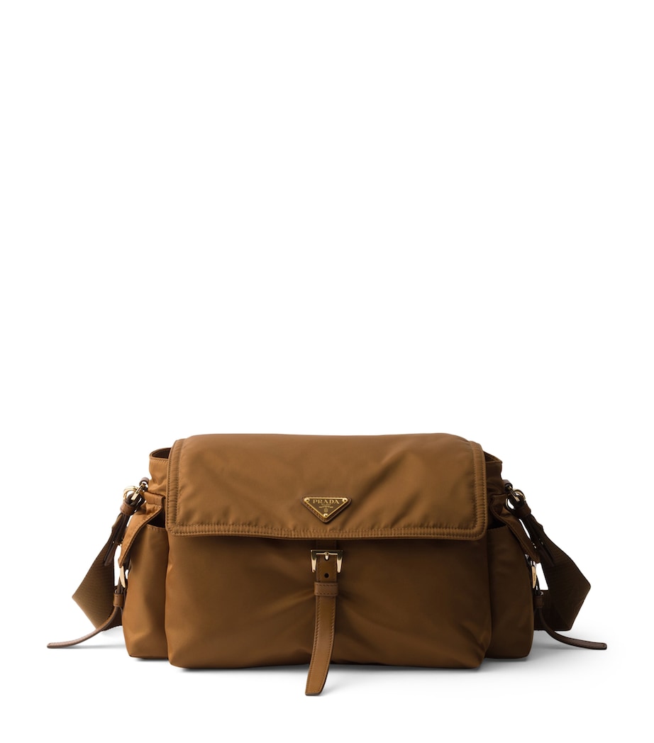 Prada Large Re-Nylon and Leather Explore Shoulder Bag