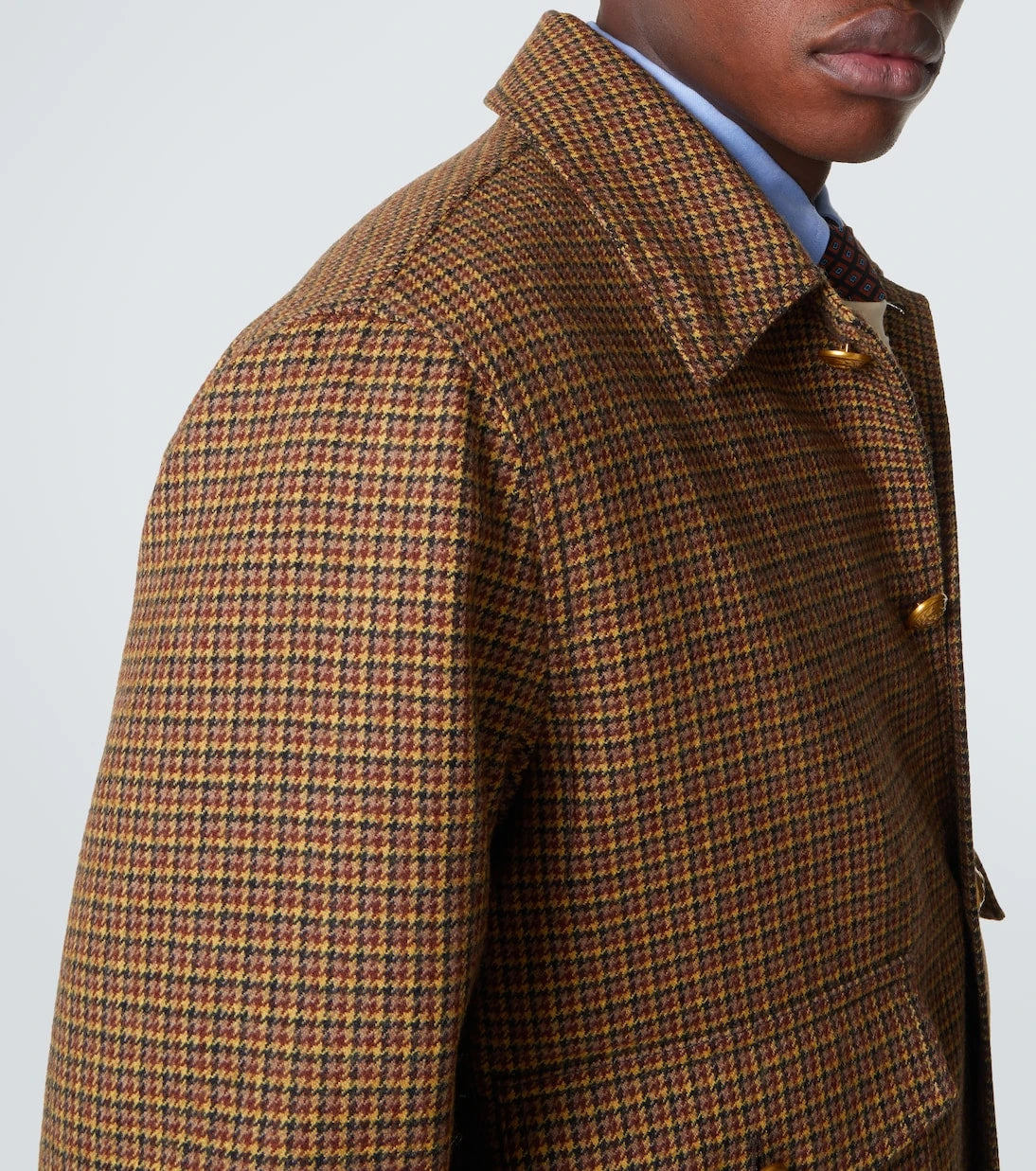 فالنتينو - جاكيت بومبر من صوف بكر بنقشة houndstooth