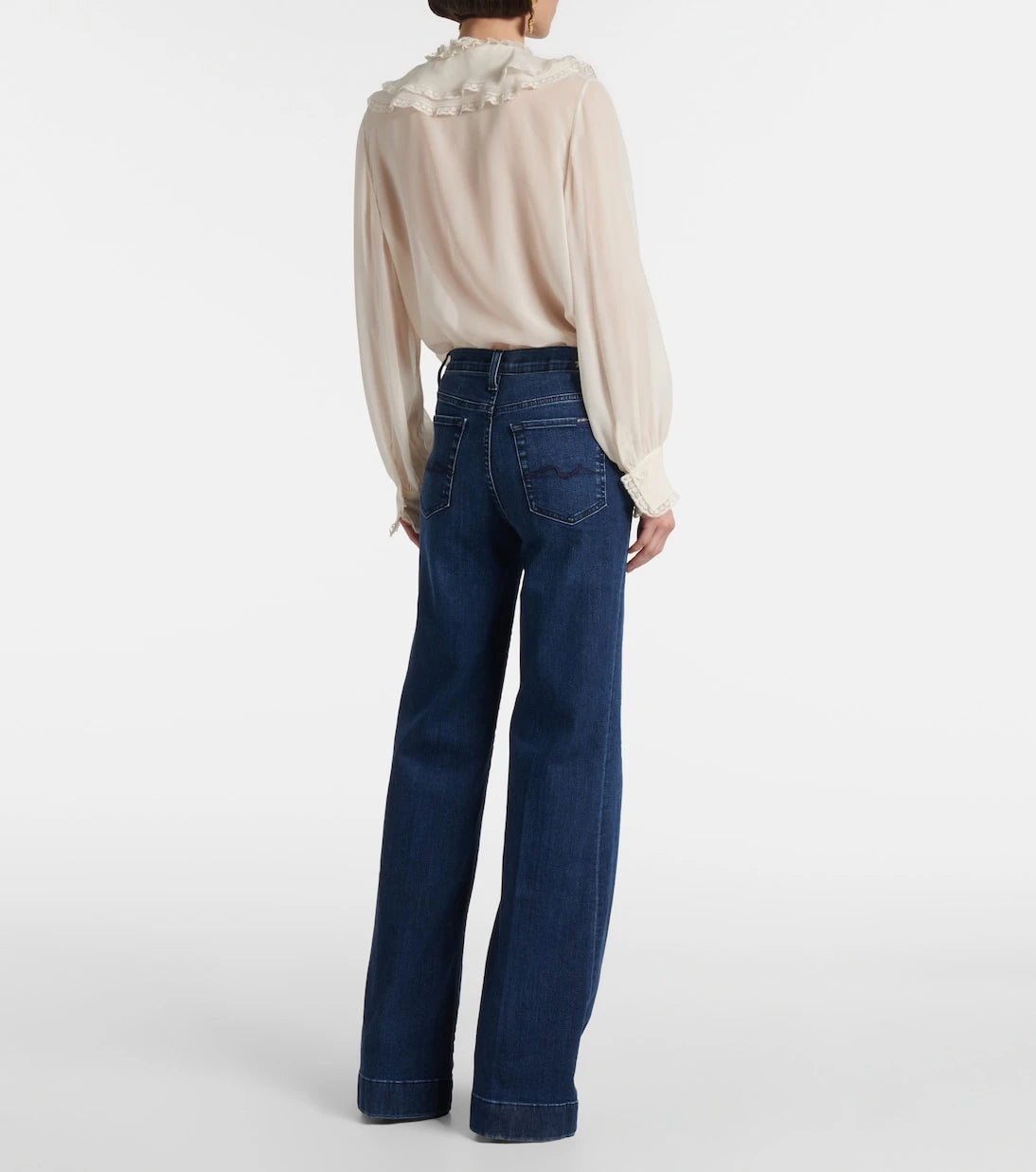 7 For All Mankind - بنطلون جينز مودرن دوجو واسع بخصر عالٍ