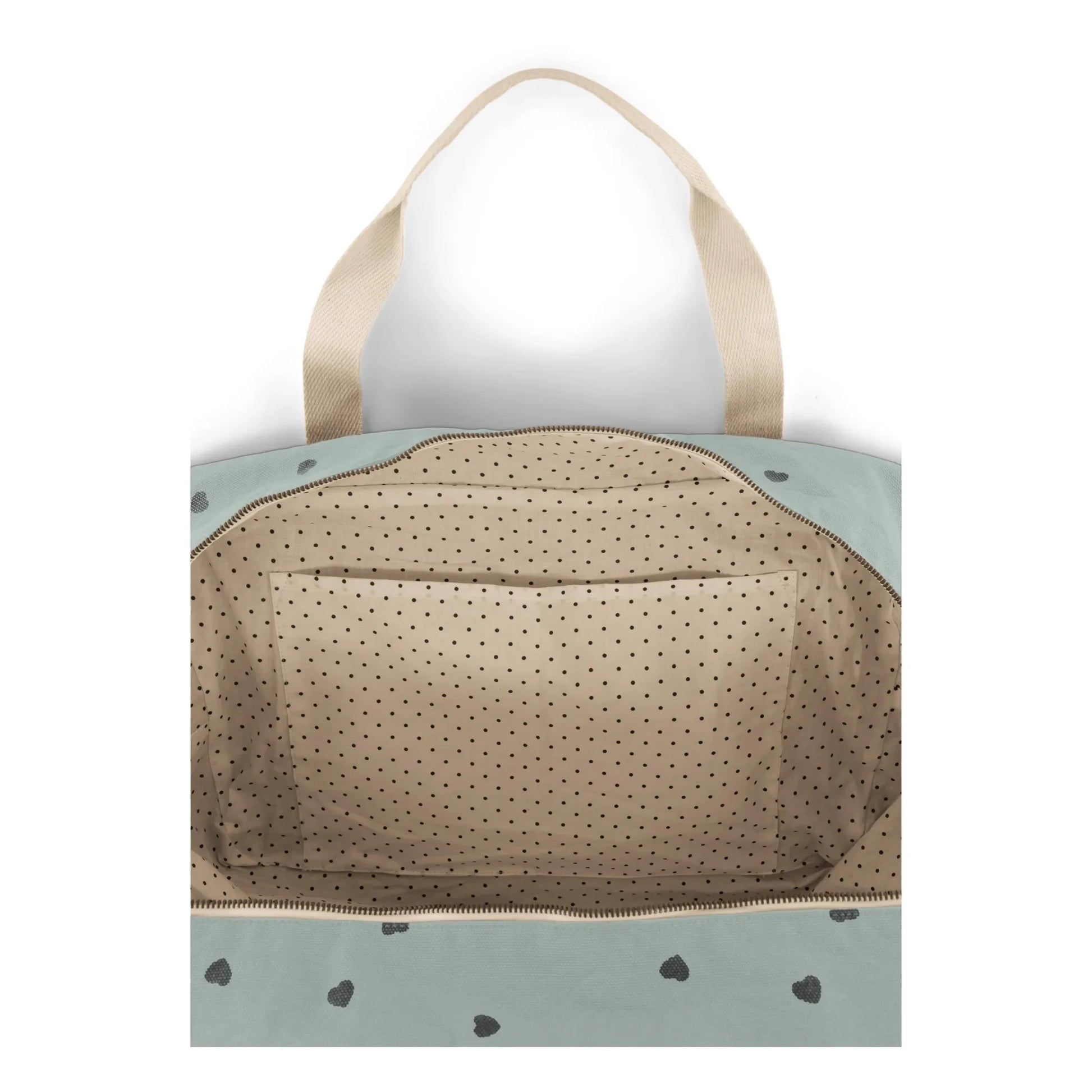 Rose in April - Raphaël Heart Print Baby Changing Bag | Light blue