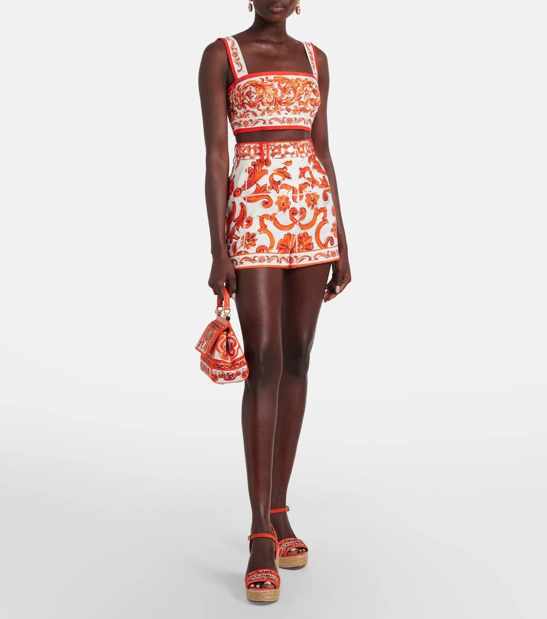 Dolce&Gabbana - Majolica printed crop top