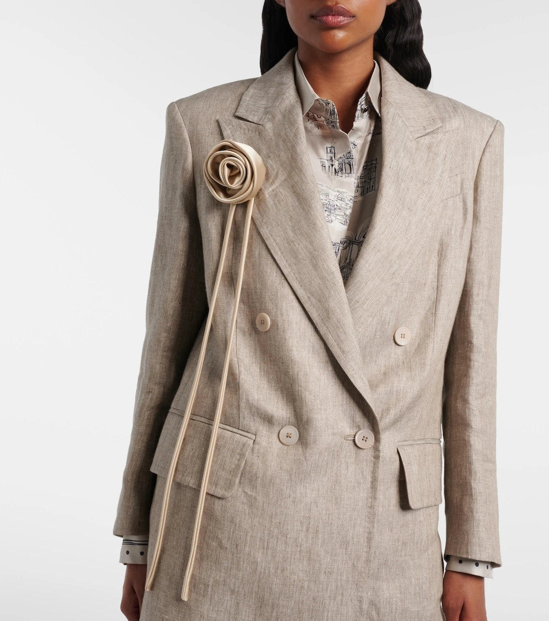 Max Mara - Moschea floral-appliqué satin brooch