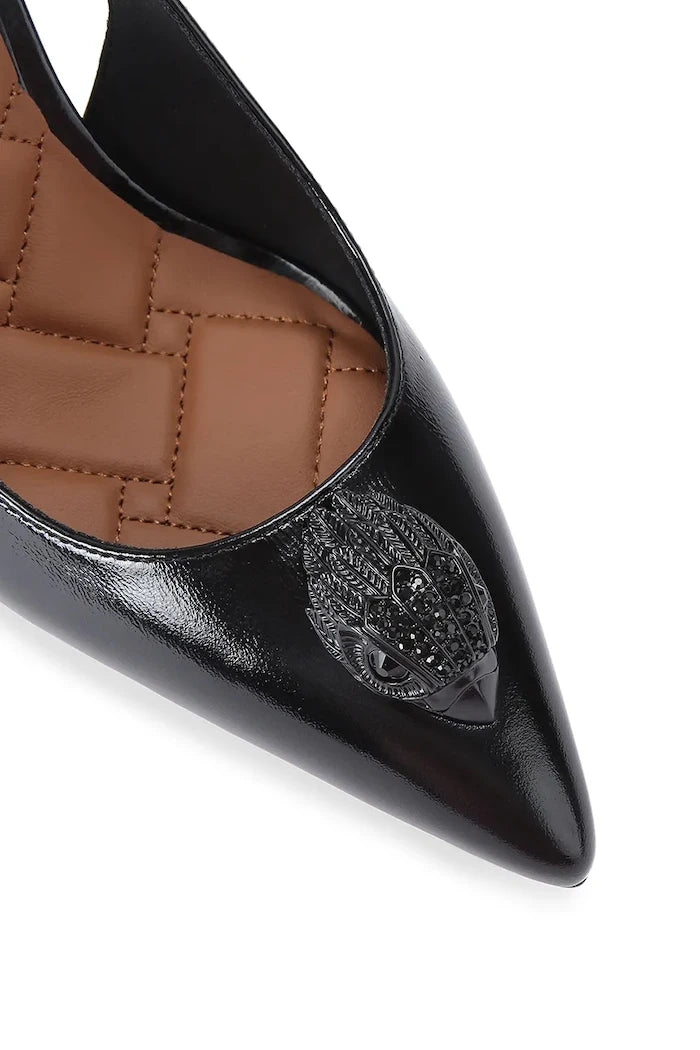 Kurt Geiger London обувки с ток от кожа Belgravia High Sling Dr Black Patent