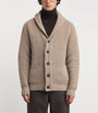 Harrods Brown Cashmere Shawl-Collar Cardigan