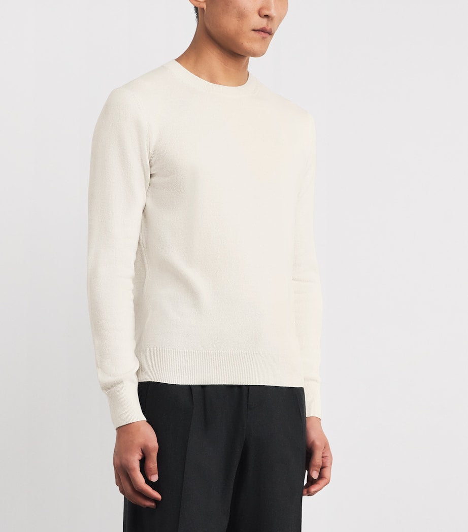 Isaia Beige Cashmere Crew-Neck Sweater
