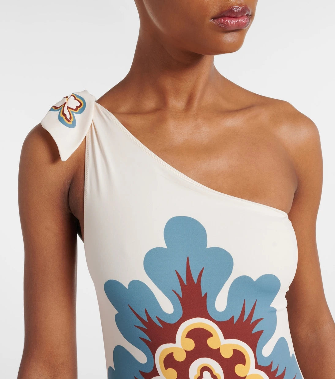 La DoubleJ - Goddess printed one-shoulder swimsuit