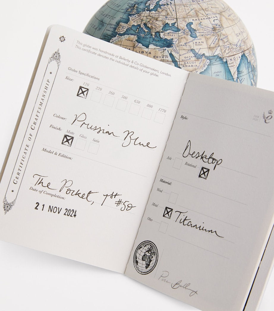 Titanium Prussian Blue Pocket Globe (12cm)