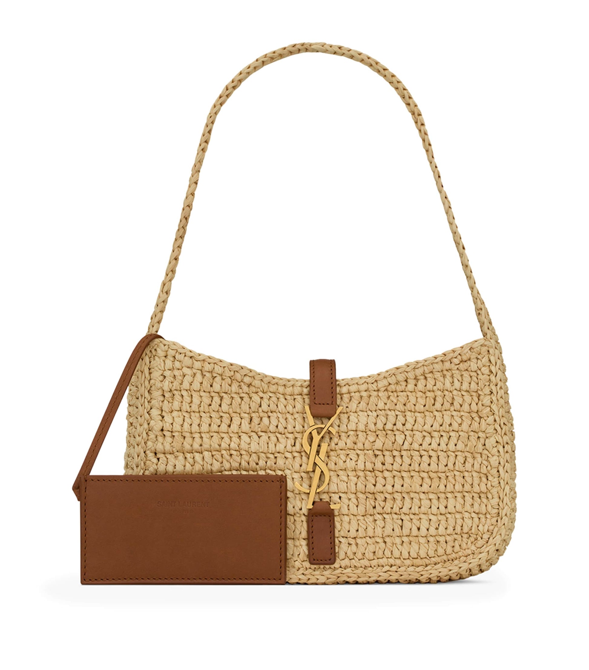 Brown Le 5 à 7 Raffia Shoulder Bag