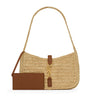 Saint Laurent Brown Le 5 à 7 Raffia Shoulder Bag