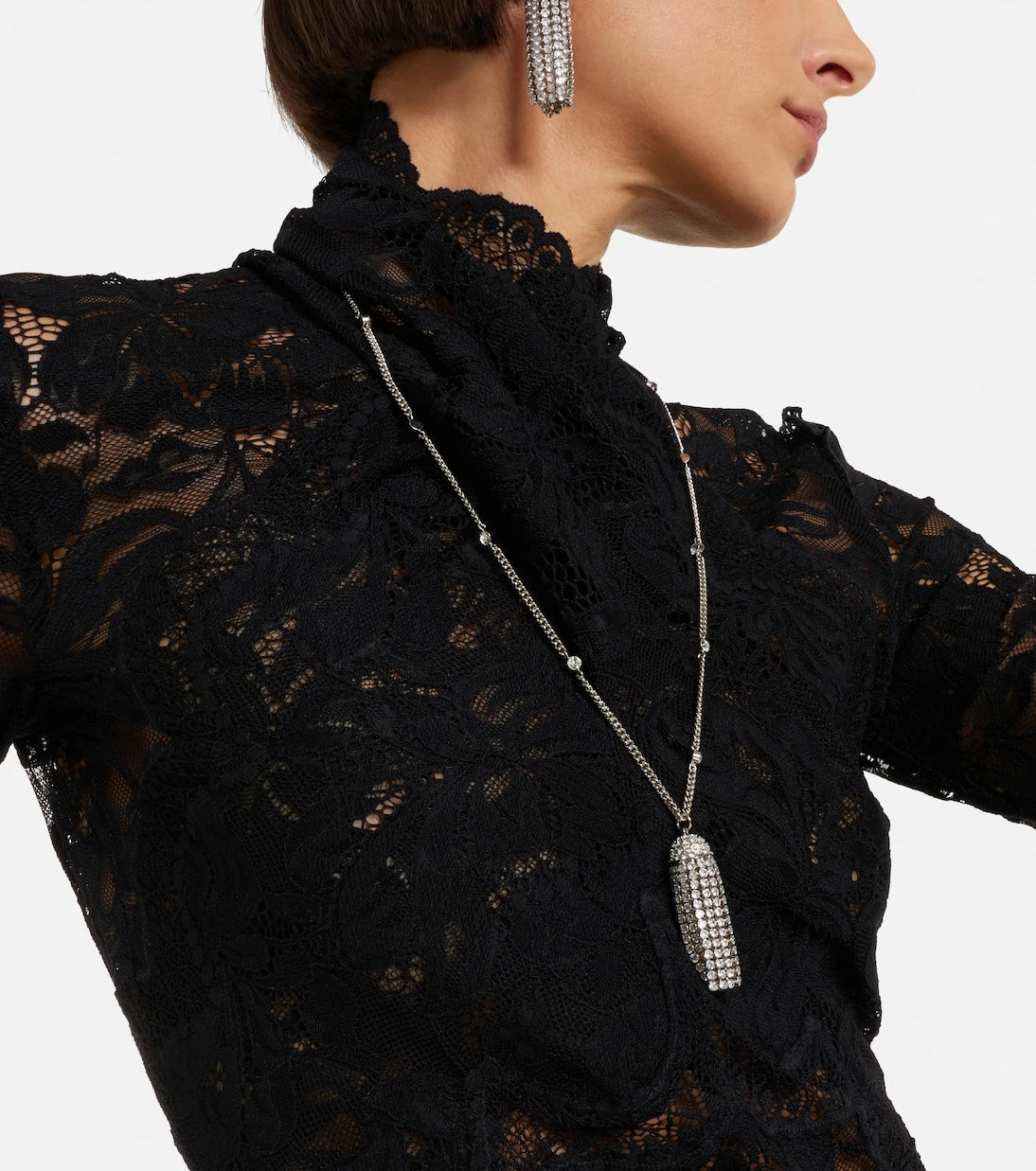 Rabanne - Crystal-embellished pendant necklace