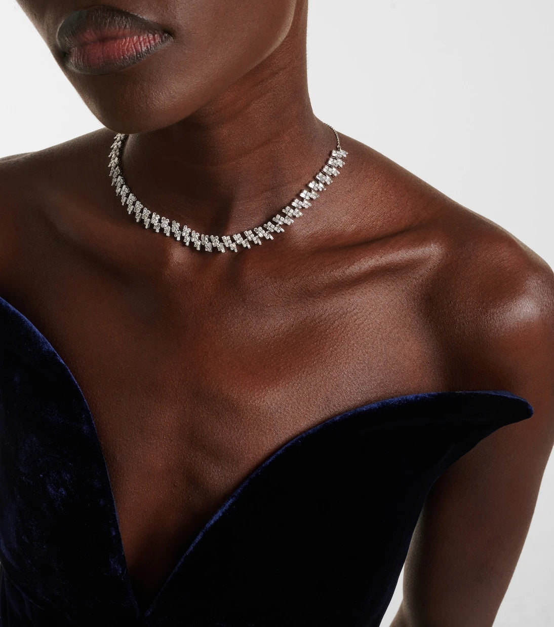 Kamyen - Art Deco 18kt white gold choker with diamonds