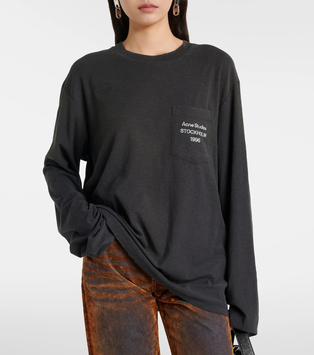Acne Studios - Logo cotton and hemp jersey top