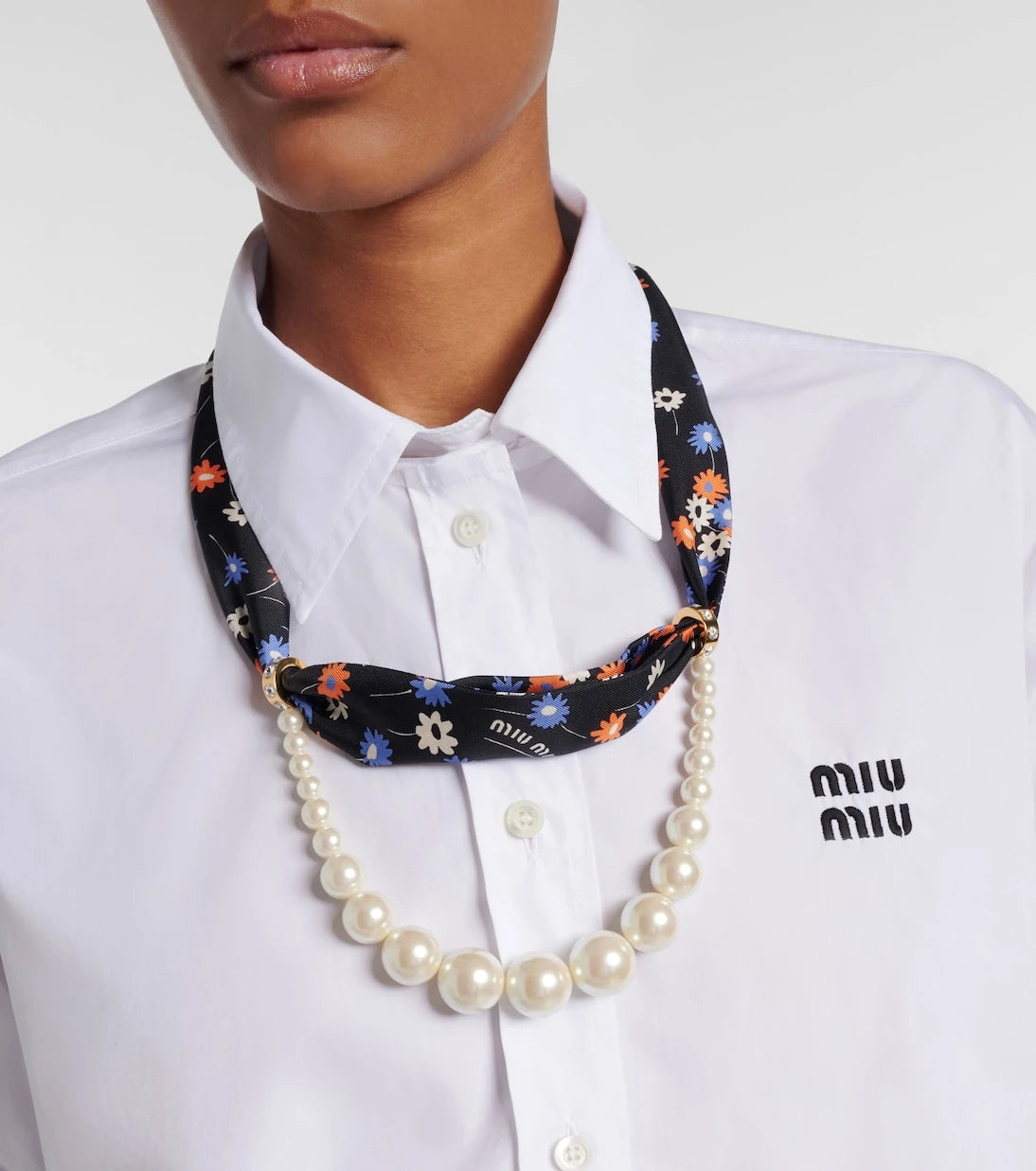 Miu Miu - Faux-pearl scarf necklace