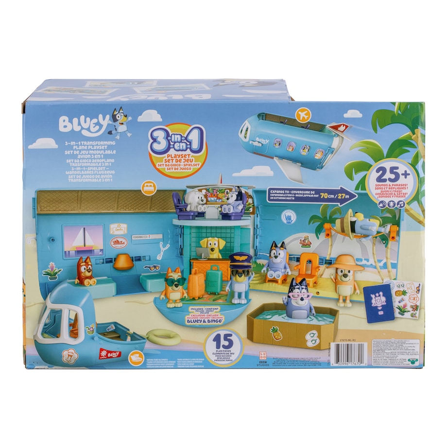 BLUEY 3-in-1 Transforming Plane Play Set