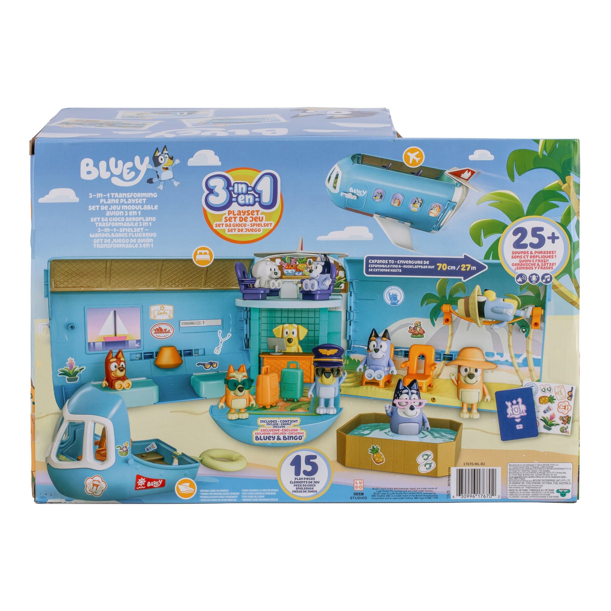BLUEY 3-in-1 Transforming Plane Play Set