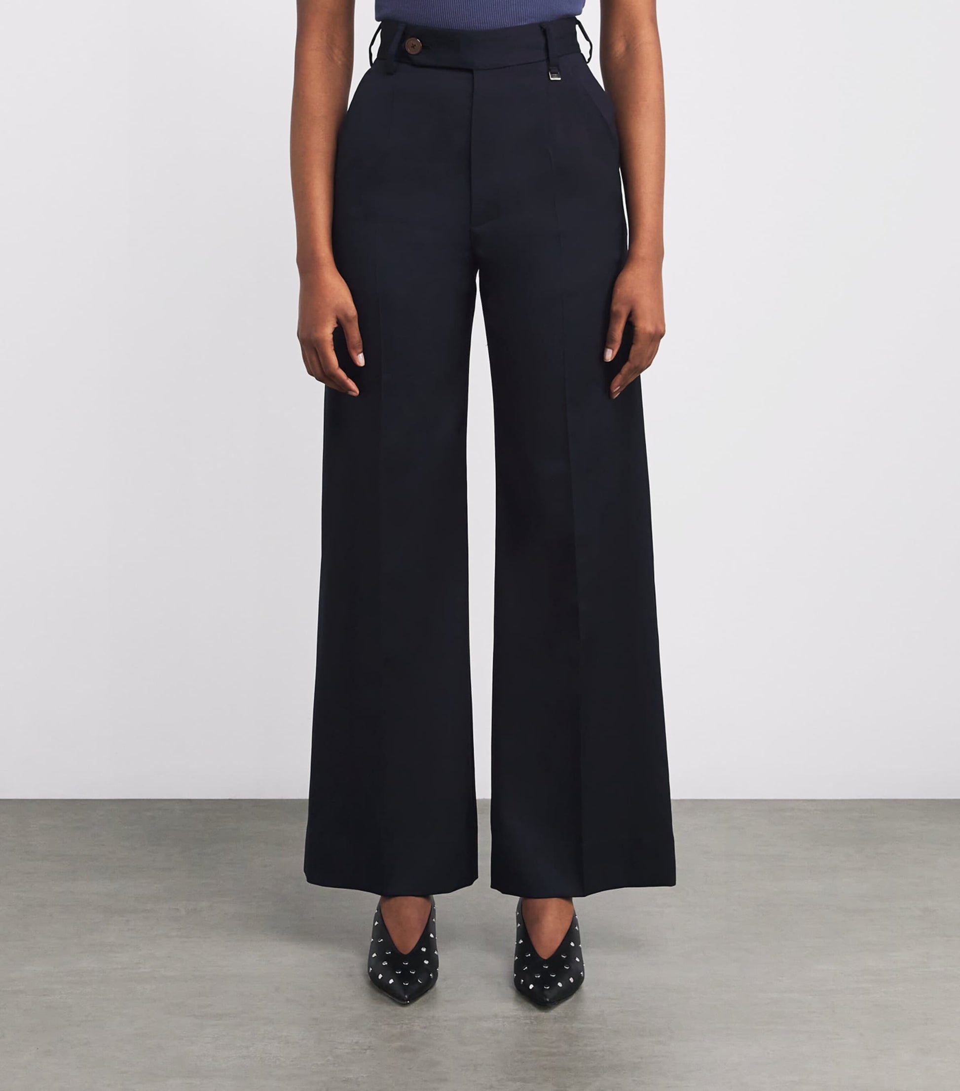 Vivienne Westwood Navy Lauren Wide-Leg Tailored Trousers