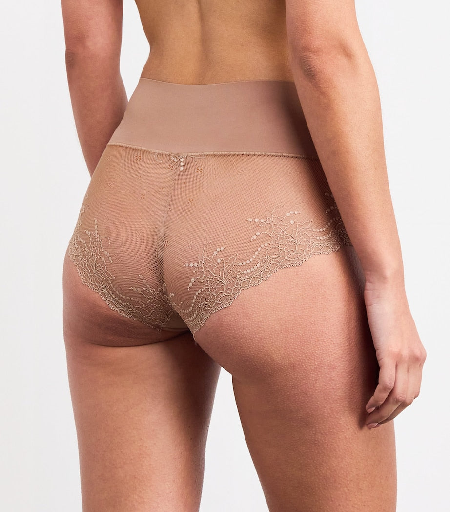 Beige Lace Undie-Tectable Hipster Briefs
