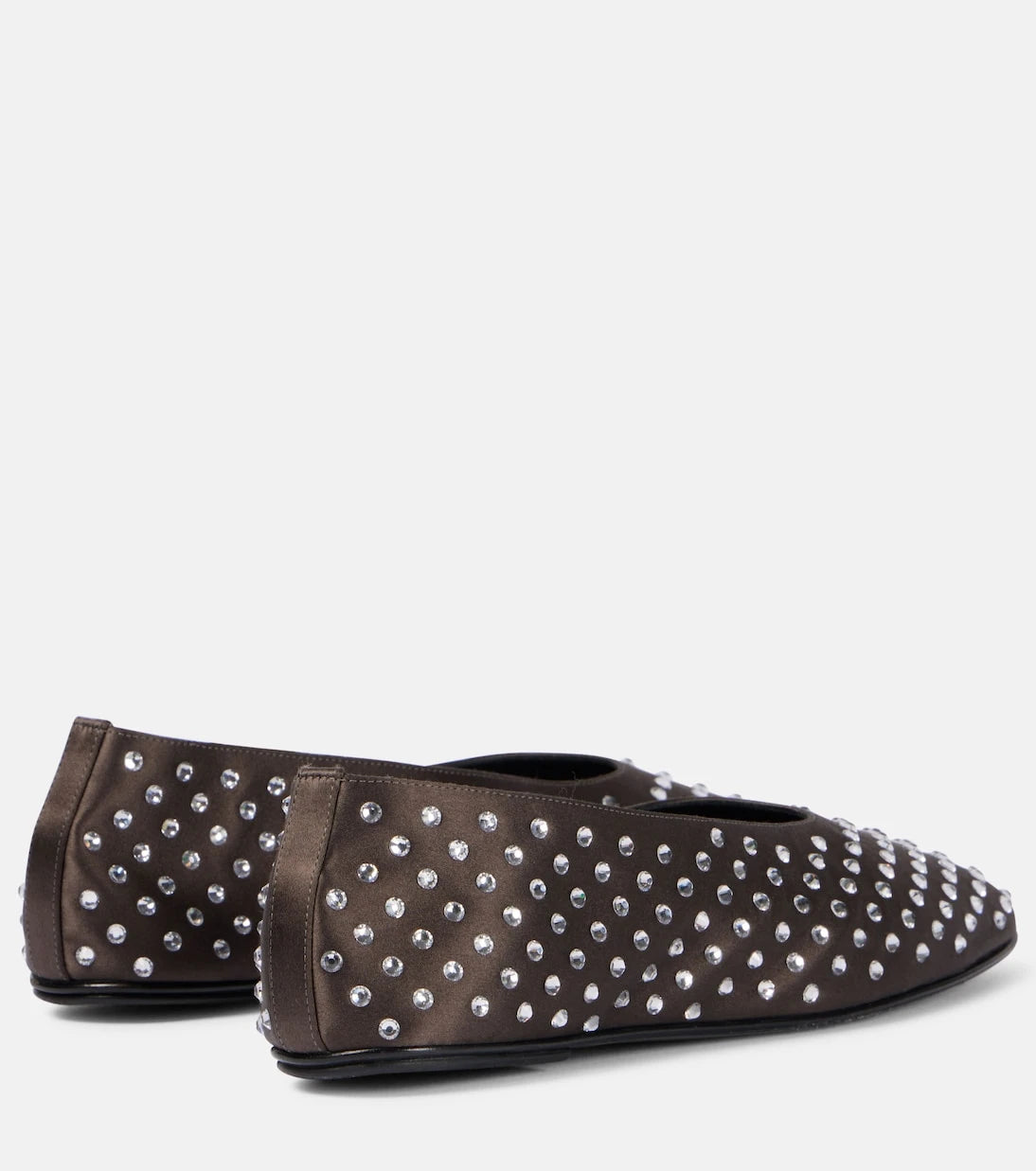 Magda Butrym - Crystal-embellished satin ballet flats