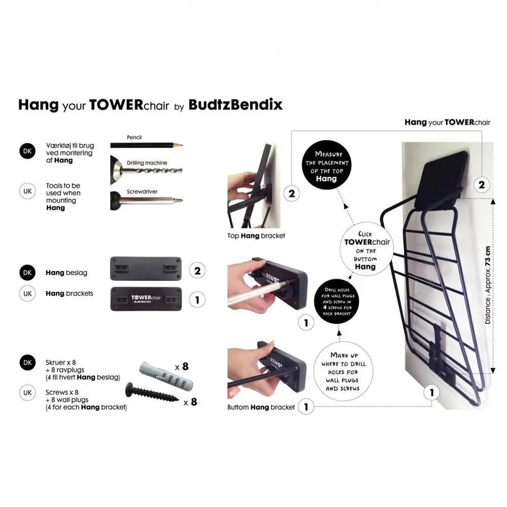 Budtzbendix - Wall fixation for Towerchair - Black | Black