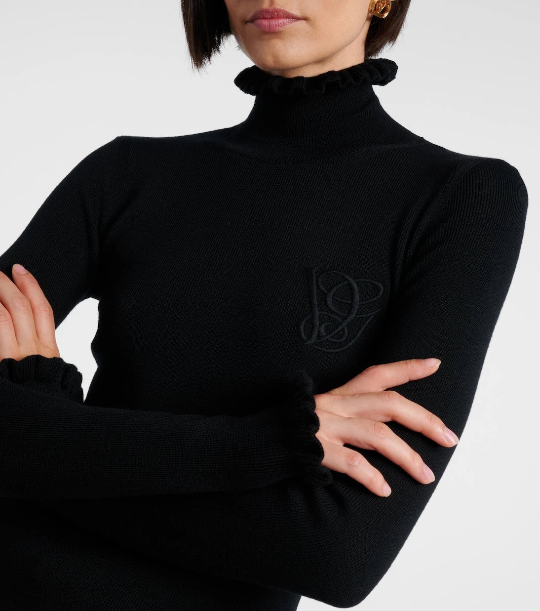 Valentino - Ruffled virgin wool sweater