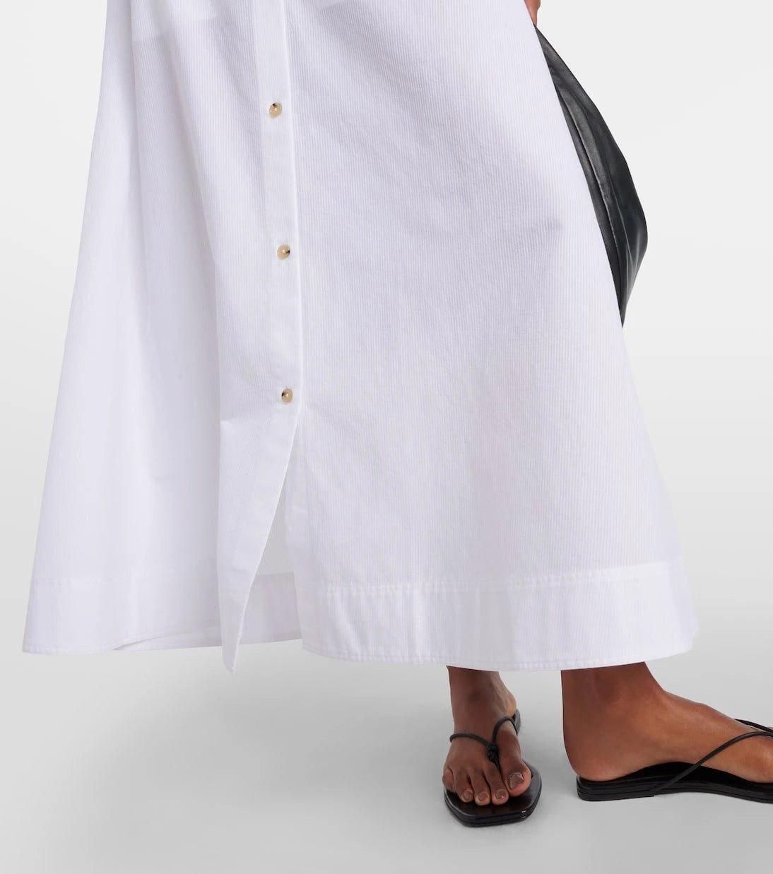 Toteme - High-rise cotton maxi skirt
