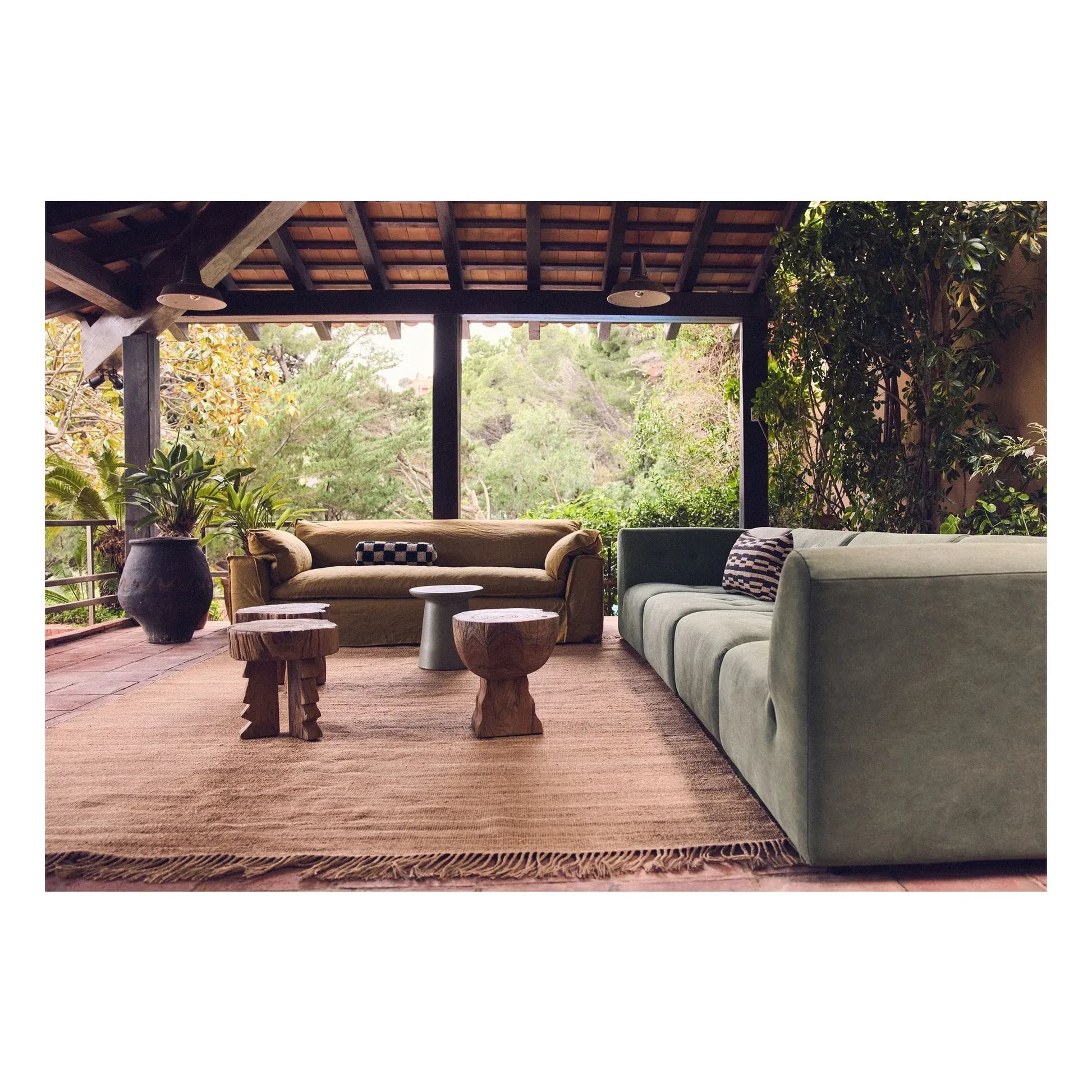 HKliving - 2-seater linen sofa Nomad | Ochre