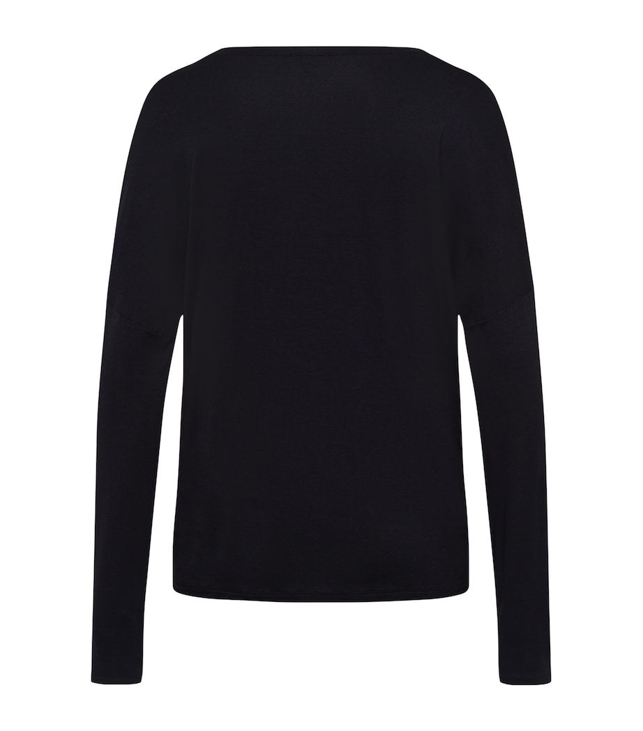 Hanro Black Stretch-Modal Yoga Long-Sleeve Top
