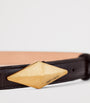 Brown Leather Diamond Clasp Belt