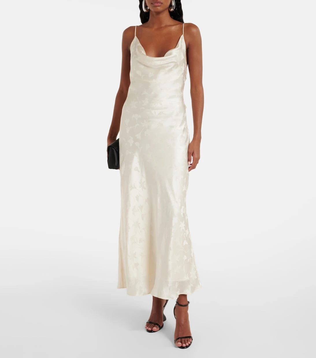 Rotate - Bridal silk satin jacquard midi dress