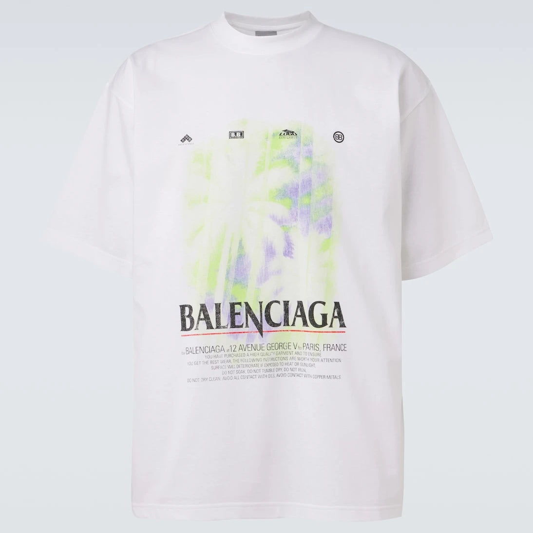Balenciaga - تي شيرت من القطن بطبعة