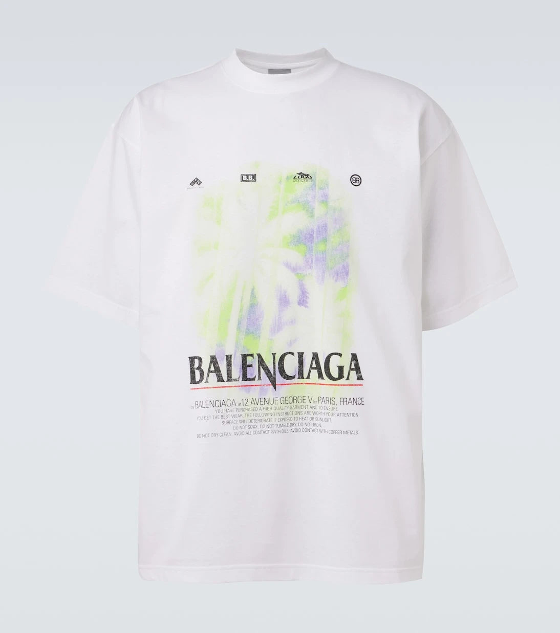 Balenciaga - تي شيرت من القطن بطبعة