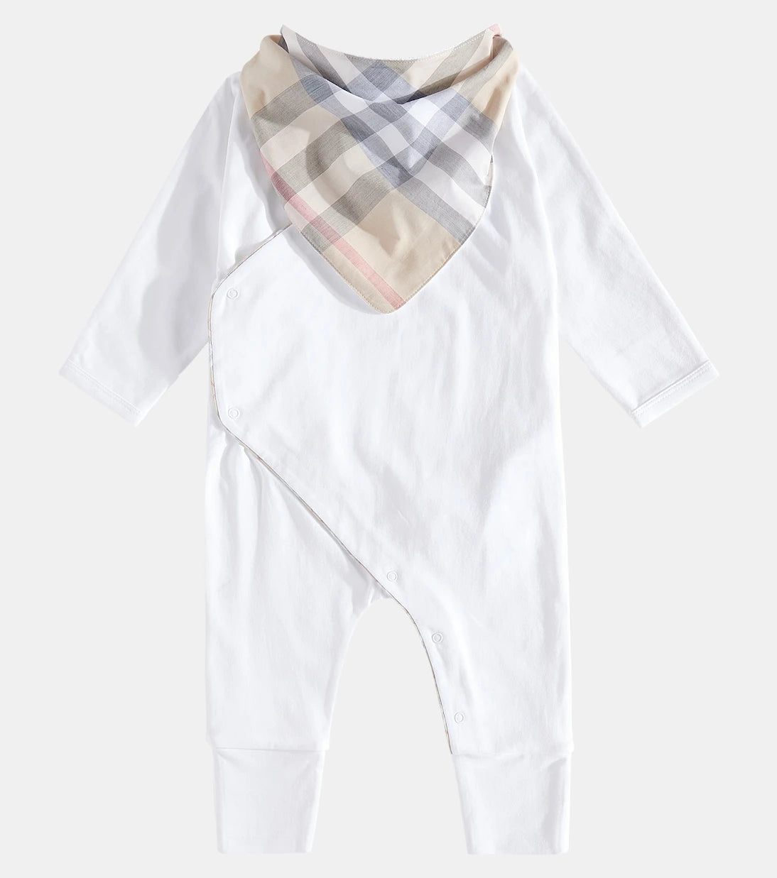 Burberry Kids - Baby cotton playsuit and bib set