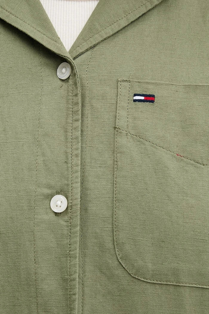 Tommy Jeans kadın keten gömlek
