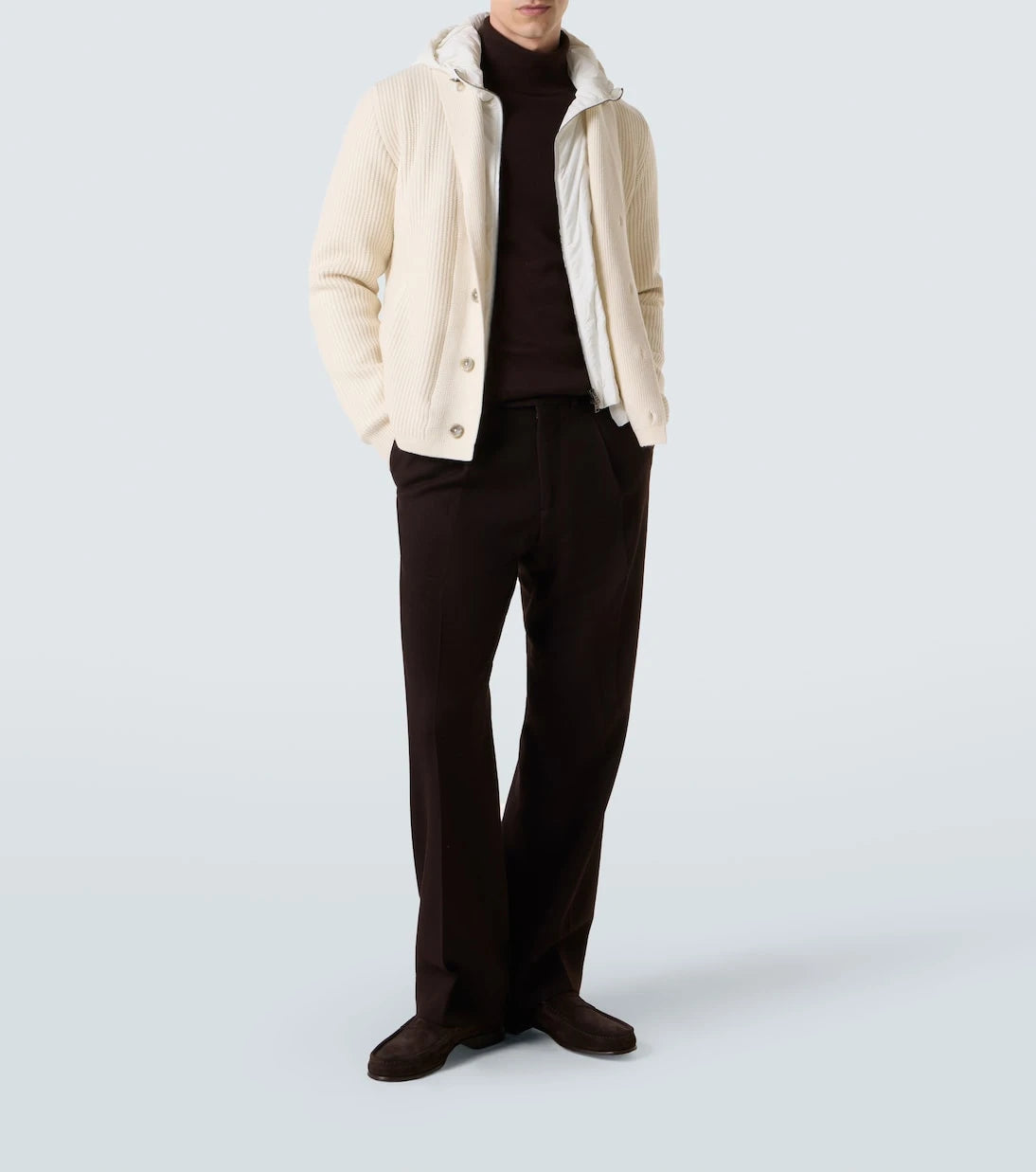 Herno - Ribbed-knit wool cardigan