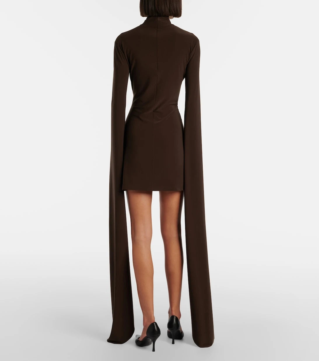 Norma Kamali - Draped turtleneck minidress