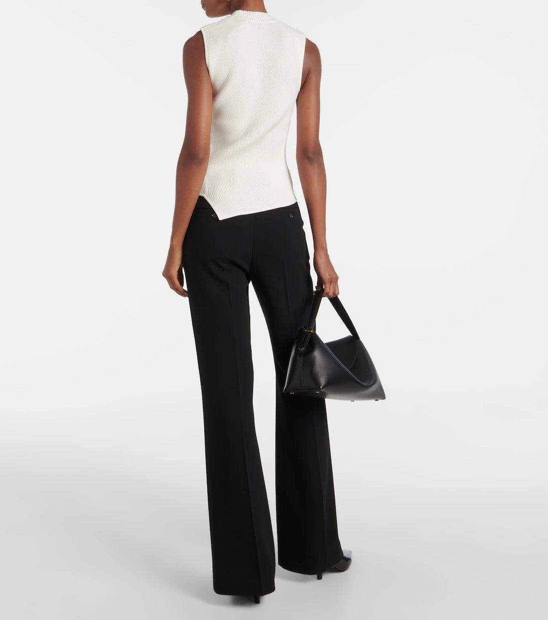 Toteme - Ribbed-knit asymmetric top