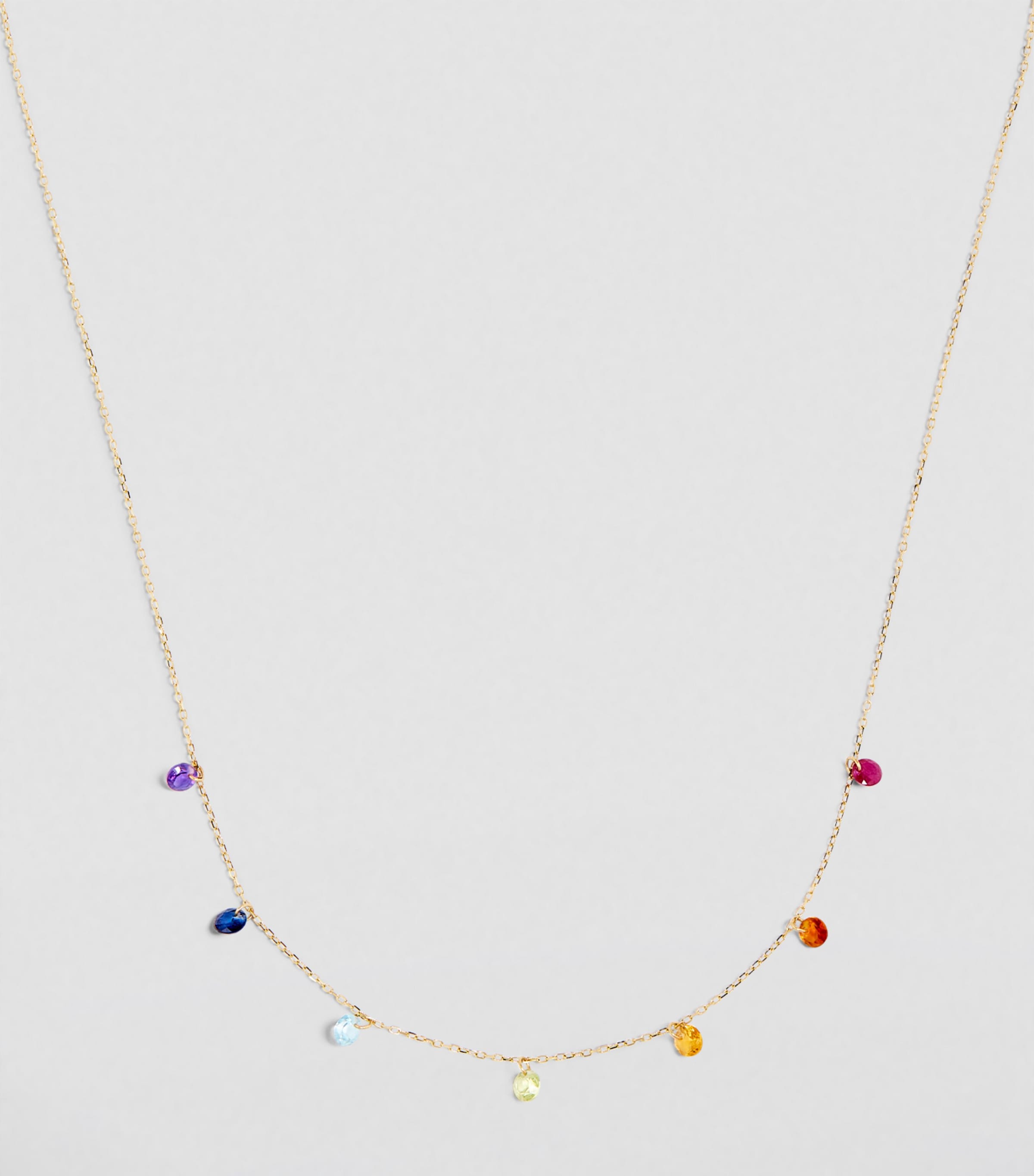 Persée Yellow Gold and Sapphire Chakra Necklace