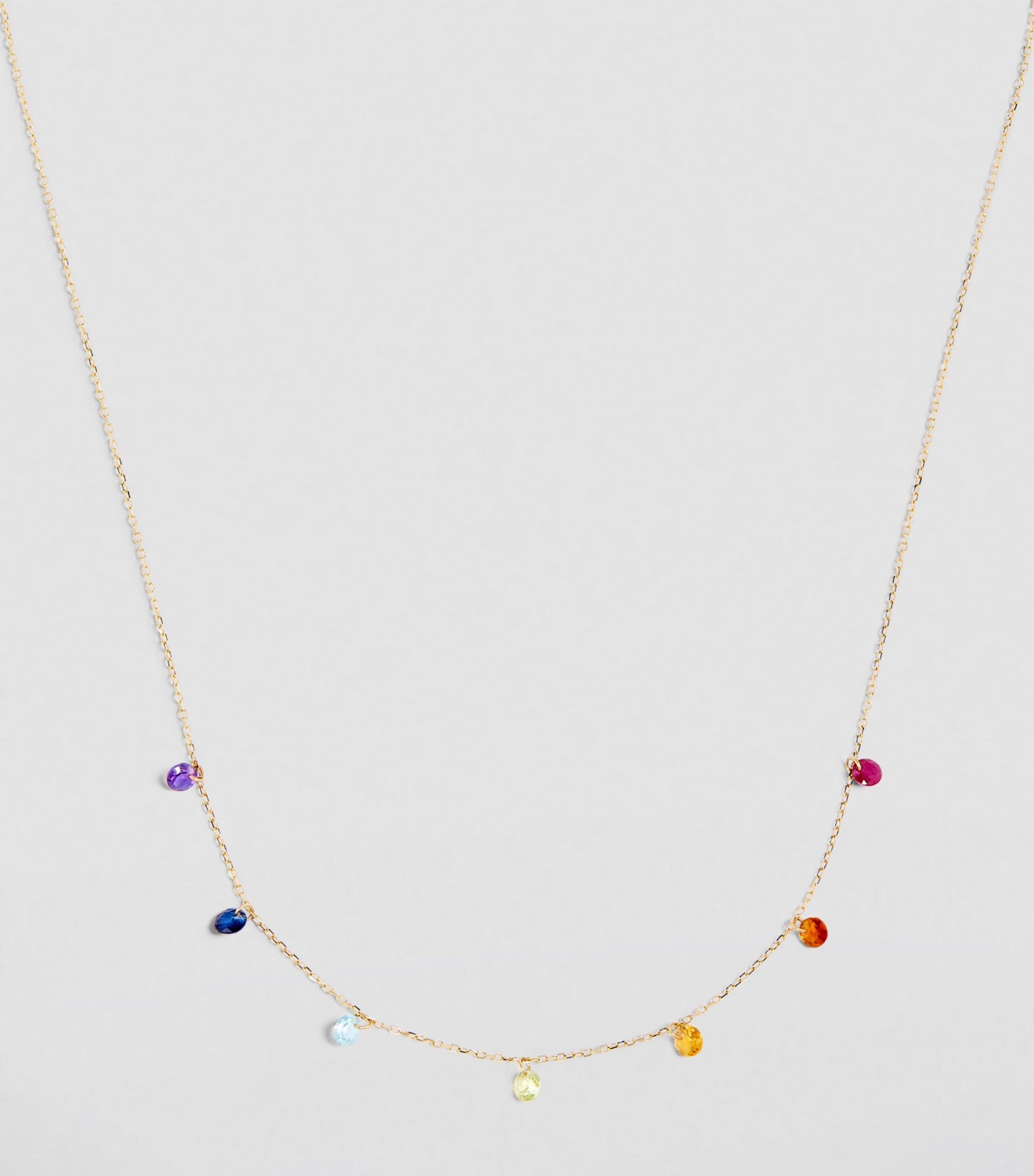 Persée Yellow Gold and Sapphire Chakra Necklace
