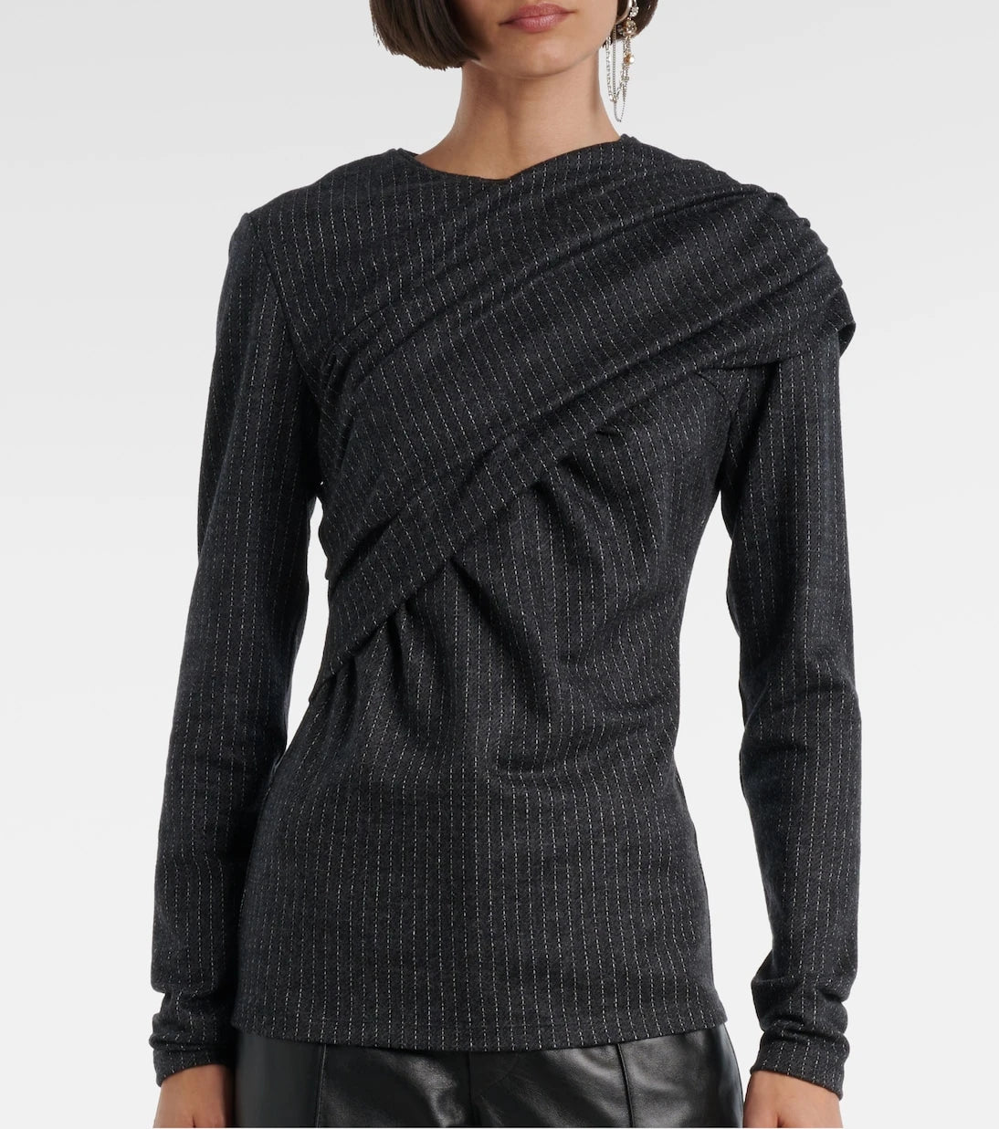 Isabel Marant - Asna chalk stripe wool and cotton top