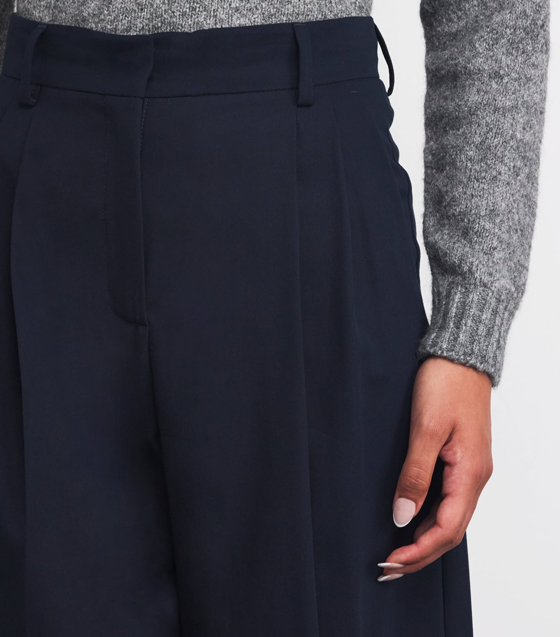 Weekend Max Mara Blue Cotton Wide-Leg Trousers