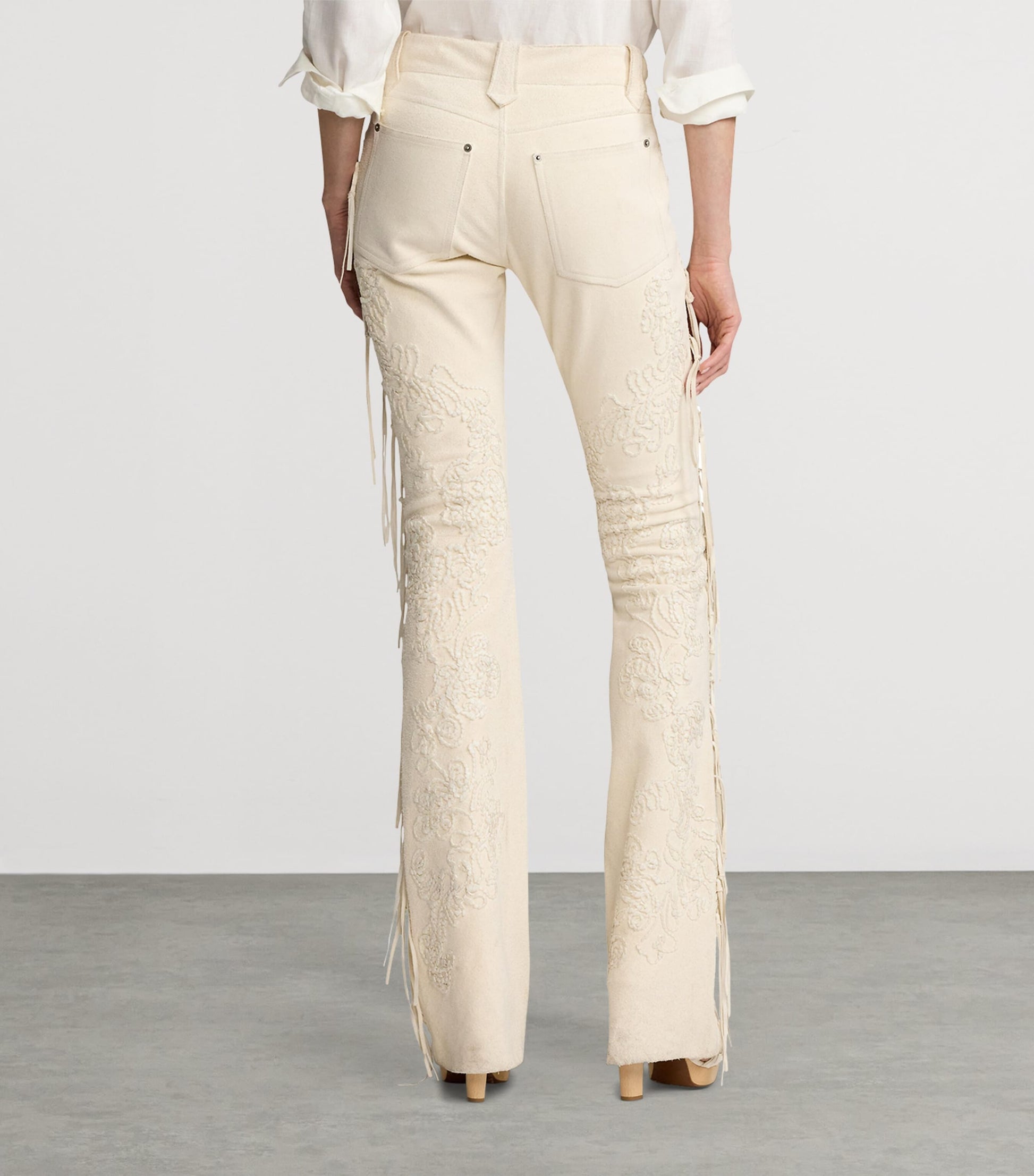 White Annabeth Leather Trousers