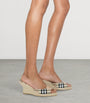 Burberry Beige Check Mews Wedge Mules 65